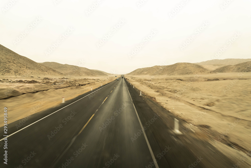 Desert travel in a car