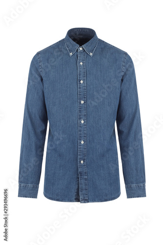 Blue blank jeans shirt