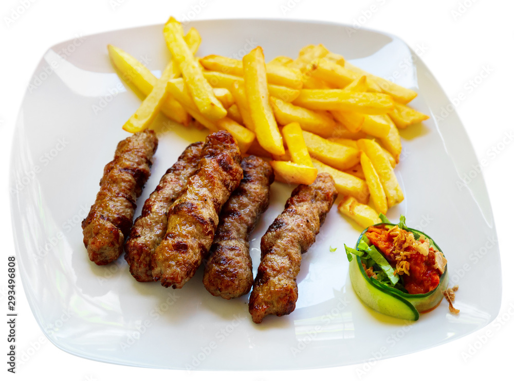 Grilled dish of minced meat Cevapcici