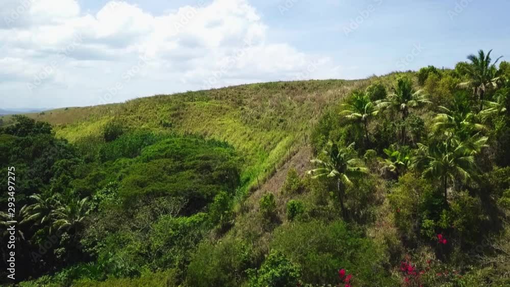 Aerial view on pacific island landscape with small hill Aerial view on pacific island landscape with small hill