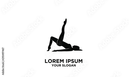 women yoga logon icoo0n design vector