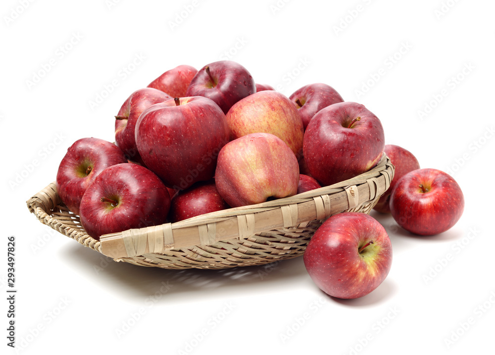 Red apples isolated on white background