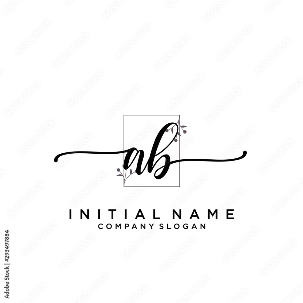 AB Beauty vector initial logo, handwriting logo. AB Beauty vector initial logo, handwriting logo.