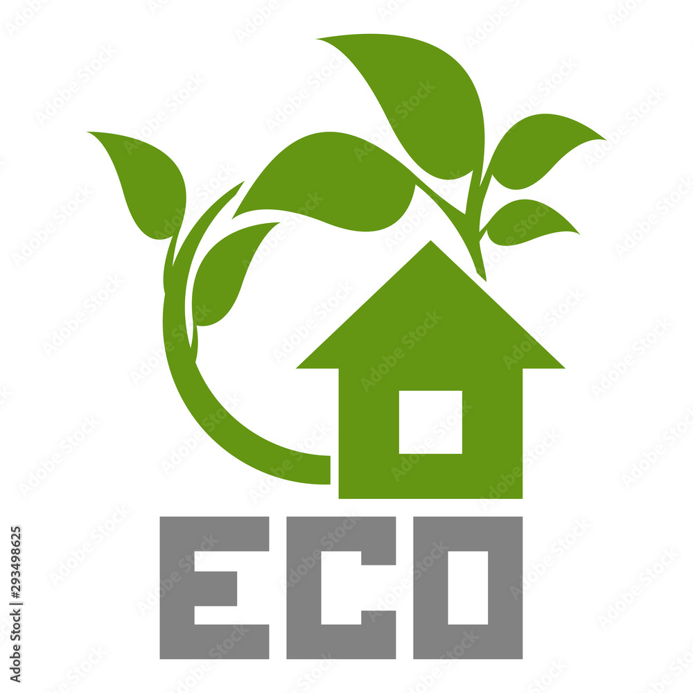Eco house icon. Ecology real estate emblem. Eco house icon. Ecology real estate emblem.
