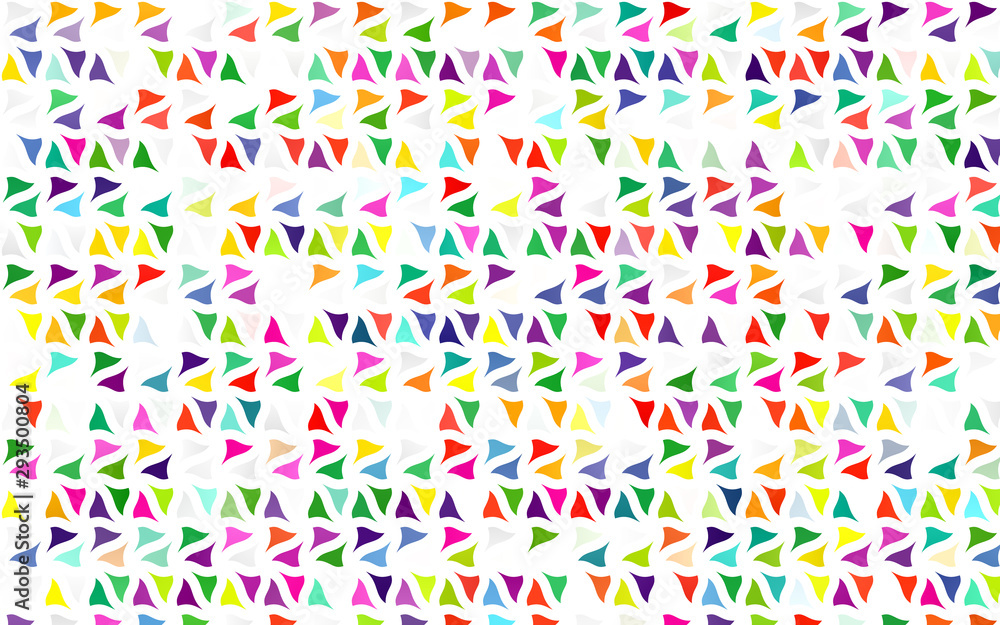 Light Multicolor, Rainbow vector layout with lines, triangles. Glitter abstract illustration with triangular shapes. Best design for your ad, poster, banner.