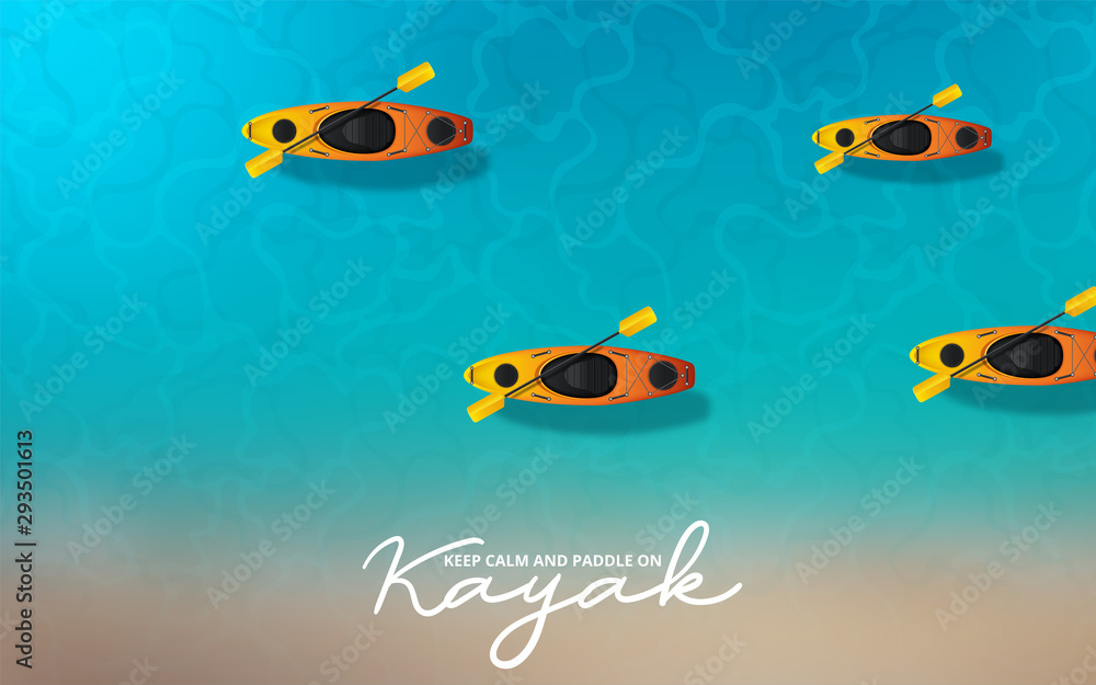 Naklejka premium kayak vector illustration, kayaking water sport. Vector illustration