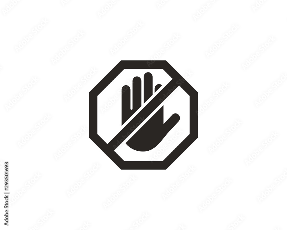 Hand stop icon symbol vector Hand stop icon symbol vector