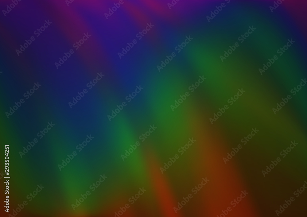 Dark Multicolor, Rainbow vector blurred shine abstract template. Creative illustration in halftone style with gradient. The background for your creative designs.