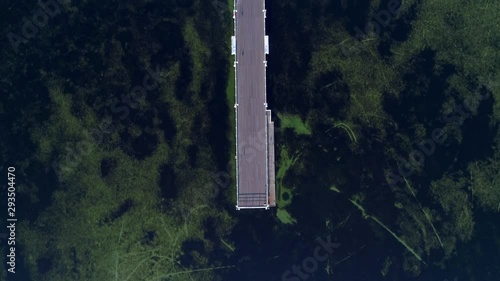 Very long jetty in Hel Peninsula, Aerial View, Poland photo