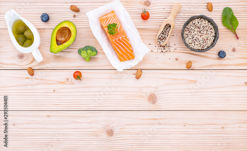 Wallpaper Mural Ketogenic low carbs diet concept. Ingredients for the healthy foods selection on white background. Balanced healthy foods ingredients of unsaturated fats and fiber for the heart and blood vessels. Torontodigital.ca