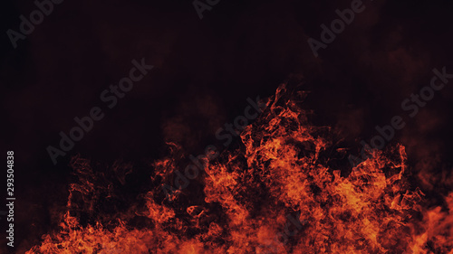 Vintage texture of burn fire with particles embers. Flames on isolated black background. Texture for flyer,card .