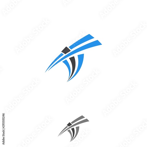 Illustration letter IT vector with abstract graphic