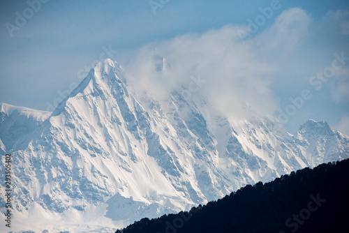 view of Trishul Peak near Chopta,Uttarakhand,India