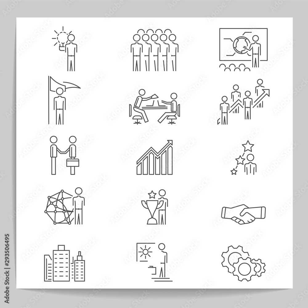 Set of business , vector icons .