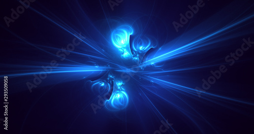 3D rendering abstract fractal electromagnetic background photo