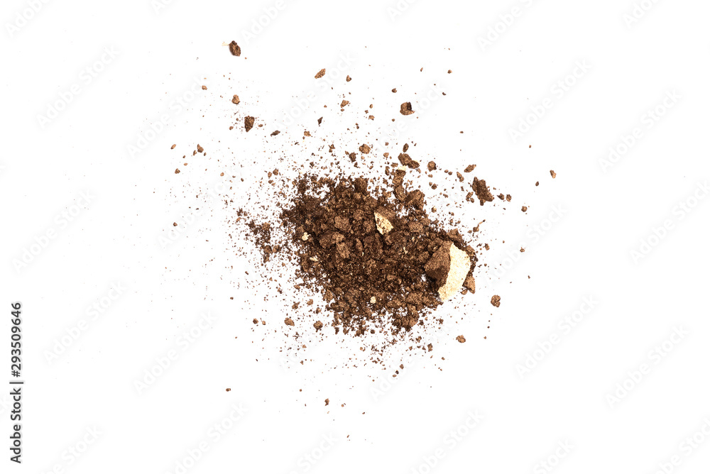 Brown face powder isolated on brown background. Brown face powder isolated on brown background.