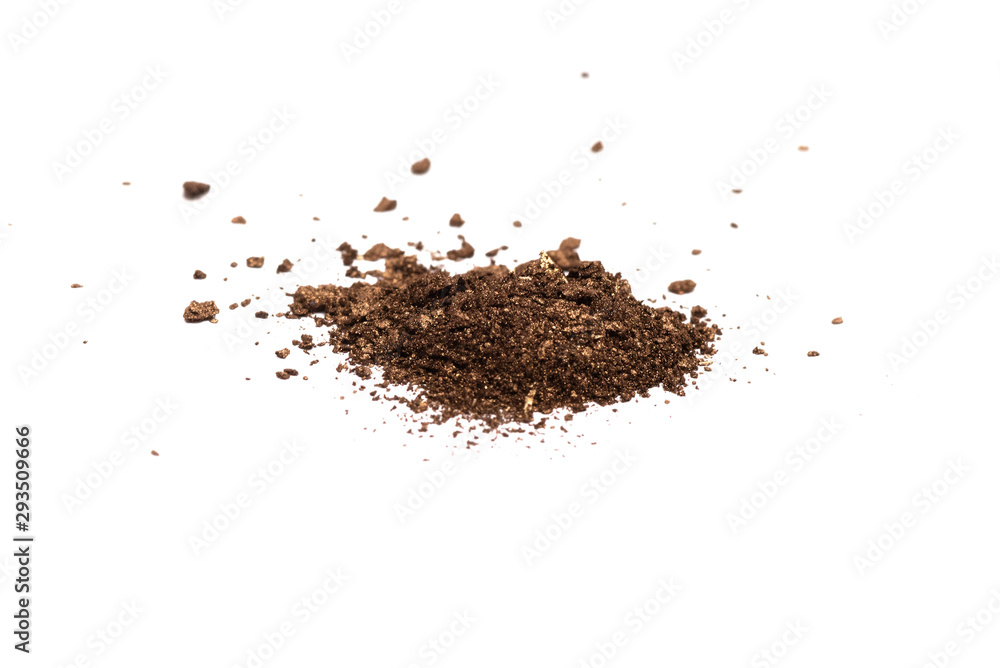 Brown face powder isolated on brown background. Brown face powder isolated on brown background.