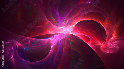  3D rendering abstract fractal electromagnetic background photo