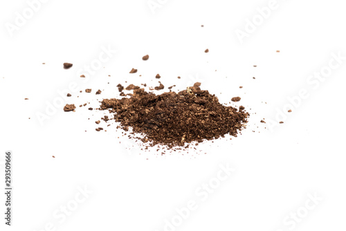 Brown face powder isolated on brown background.