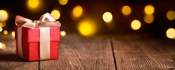 Christmas Gift on festive background