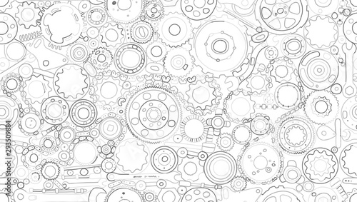 Auto spare parts and gears, seamless pattern for your design