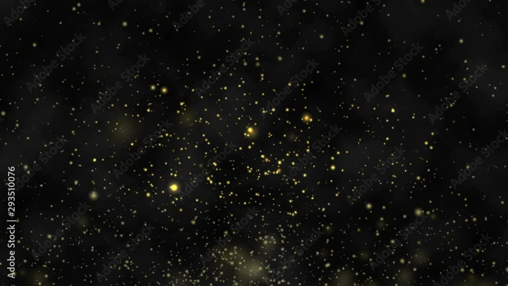 4K. motion abstract graphic of particles gold dust float in the air on black background. background gold movement 4K. motion abstract graphic of particles gold dust float in the air on black background. background gold movement