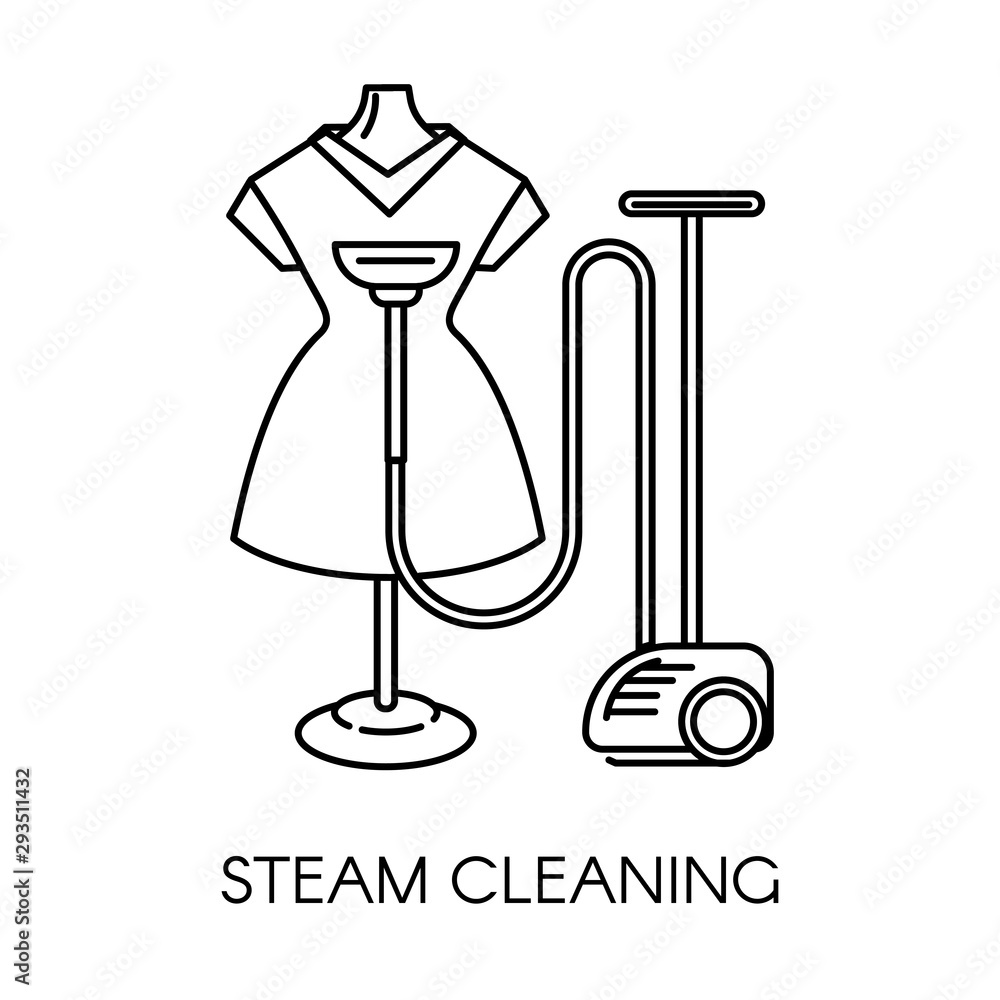 Steam cleaning service of company dress on mannequin and machine Steam cleaning service of company dress on mannequin and machine