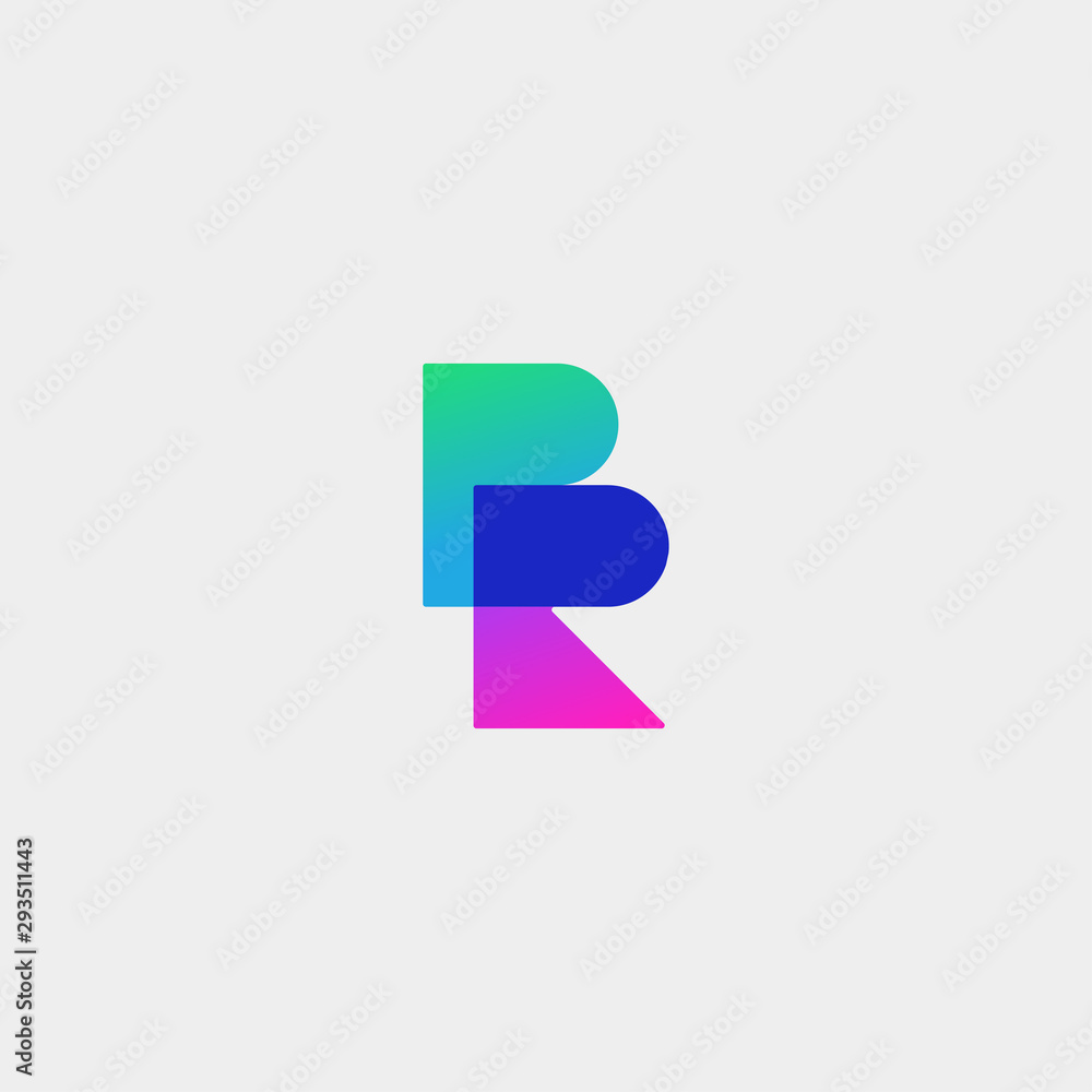 Fototapeta premium Letter BR RB R B Logo Design Simple Vector