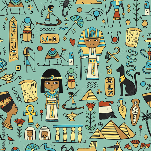 Travel to Egypt. Seamless pattern for your design