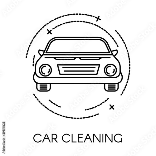 Car cleaning service of company, clean transport icon