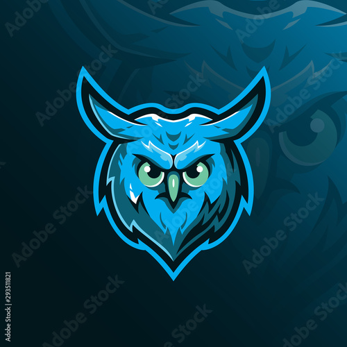 owl mascot logo design vector with modern illustration concept style for badge, emblem and tshirt printing. angry owl head  illustration.