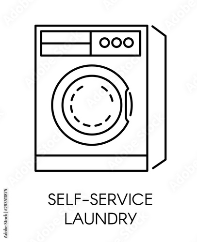 Self-service laundry icon, service for washing clothes by yourself