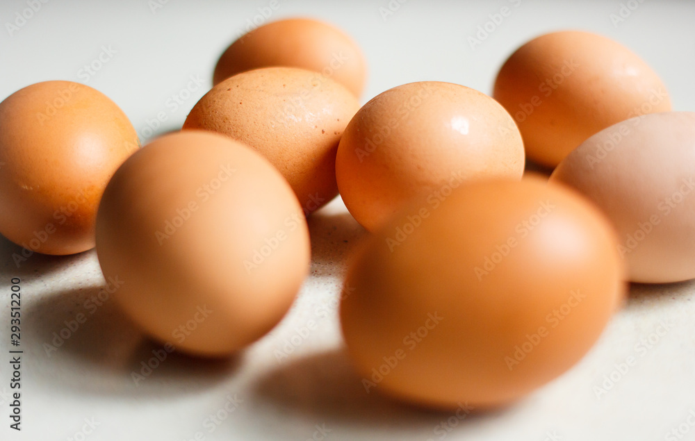 Chicken eggs isolated on white background. Chicken eggs isolated on white background.