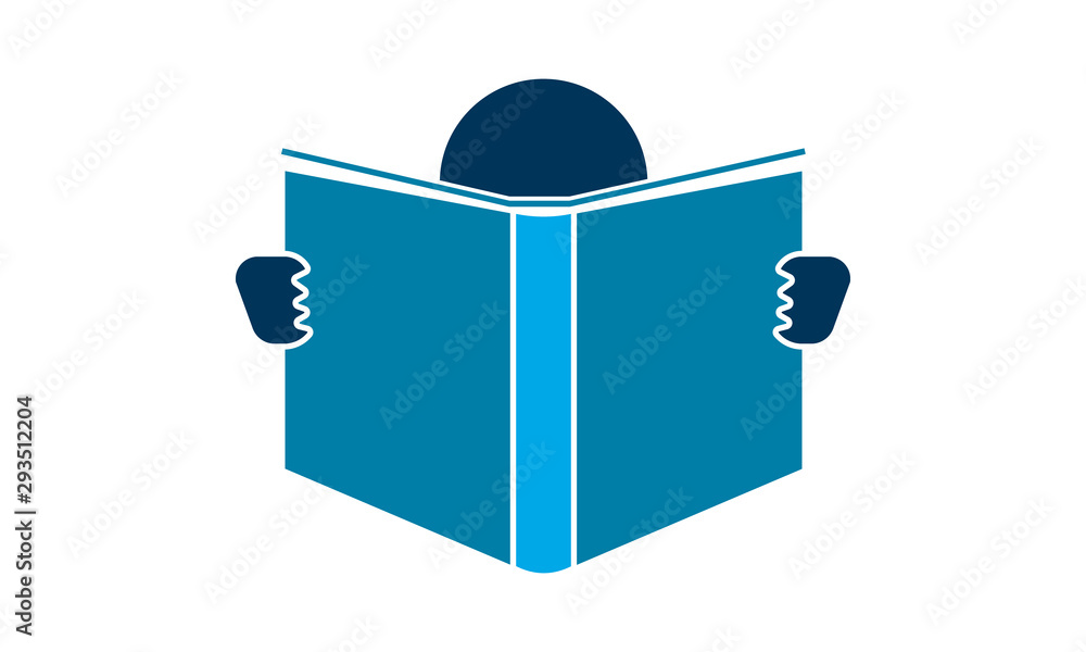 Man reading book icon for education and learning Man reading book icon for education and learning