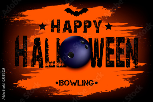 Happy halloween and bowling ball
