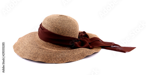 woman hat Brown on white background.
