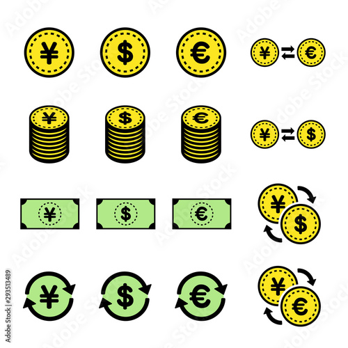 金融アイコンのイラストセット