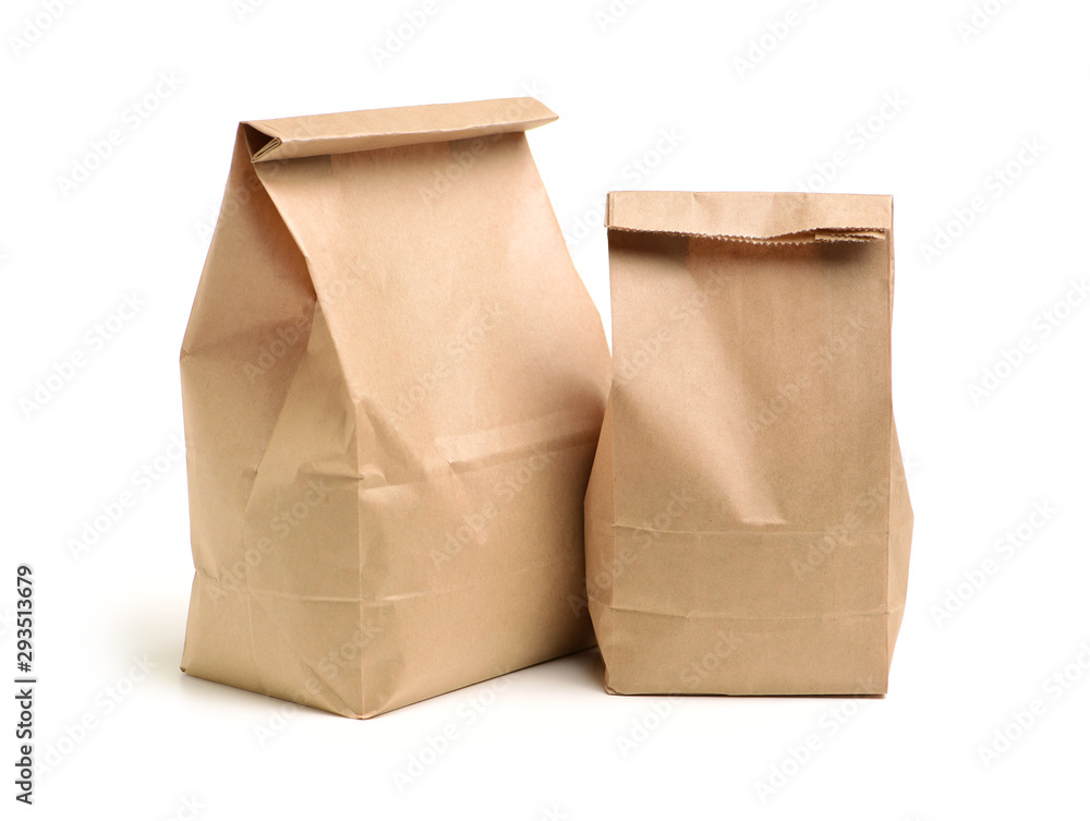 Paper bags on white background Paper bags on white background