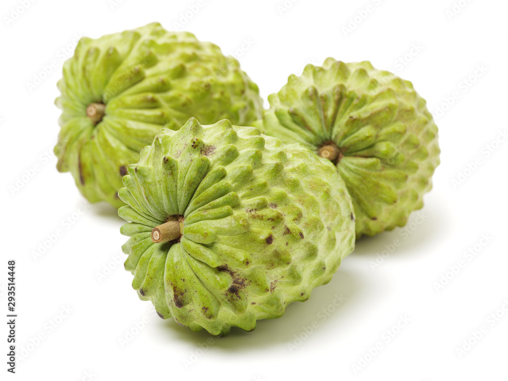 Fototapeta premium Custard apple isolated on white background,annona