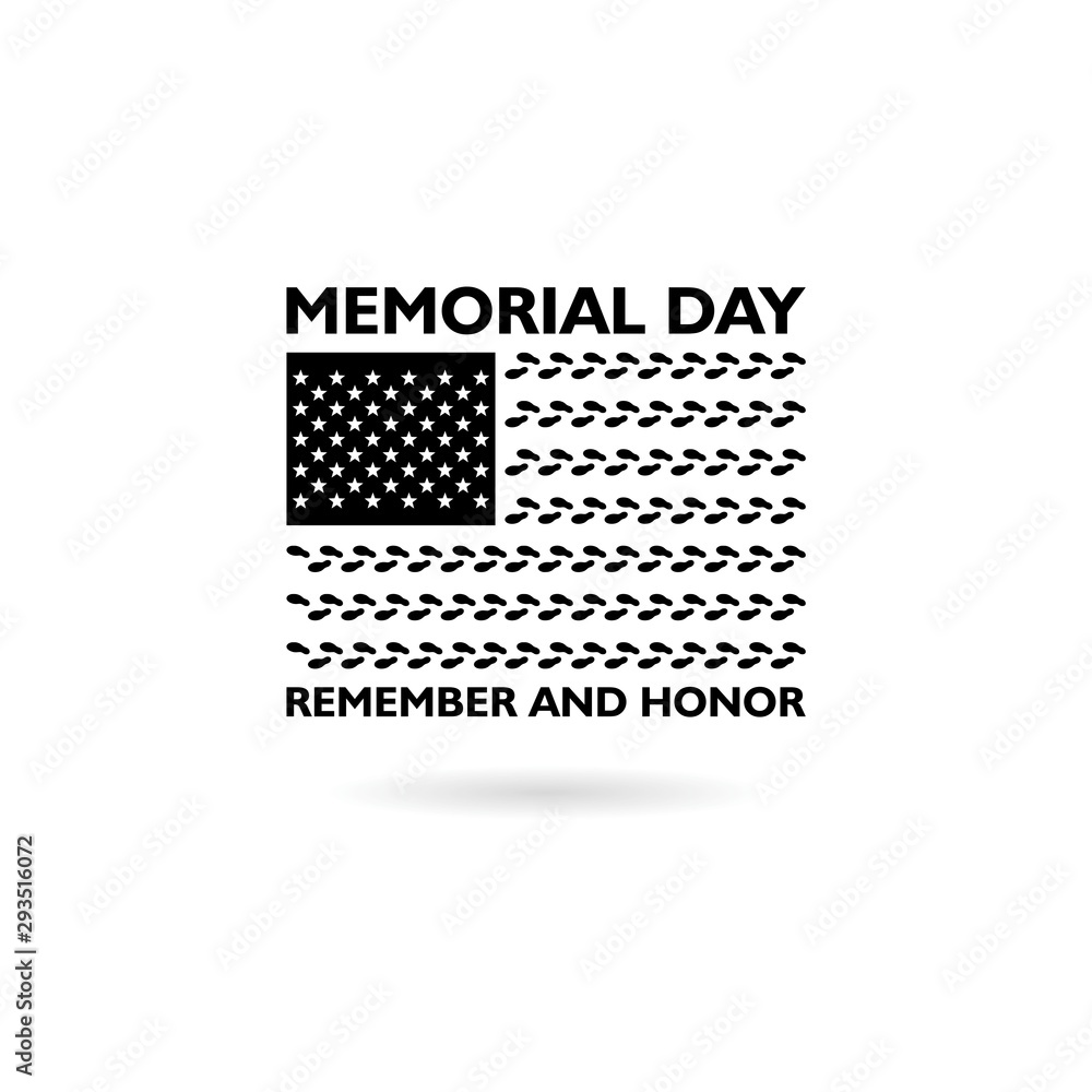 Happy Memorial Day icon isolated on white background Happy Memorial Day icon isolated on white background