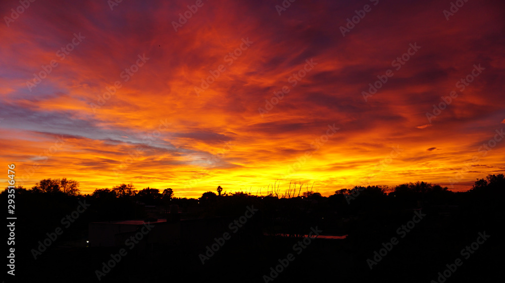 Obraz premium sunset in city