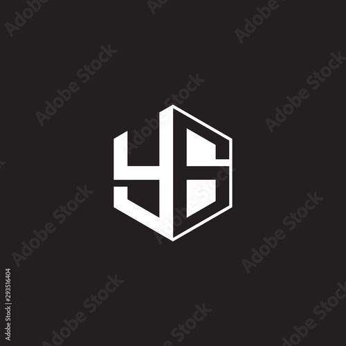 YG Logo monogram hexagon with black background negative space style