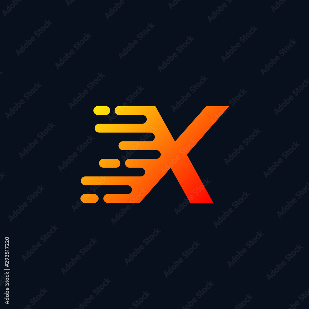 Initial Letter X Fast Logo Design isolated on dark blue background Initial Letter X Fast Logo Design isolated on dark blue background
