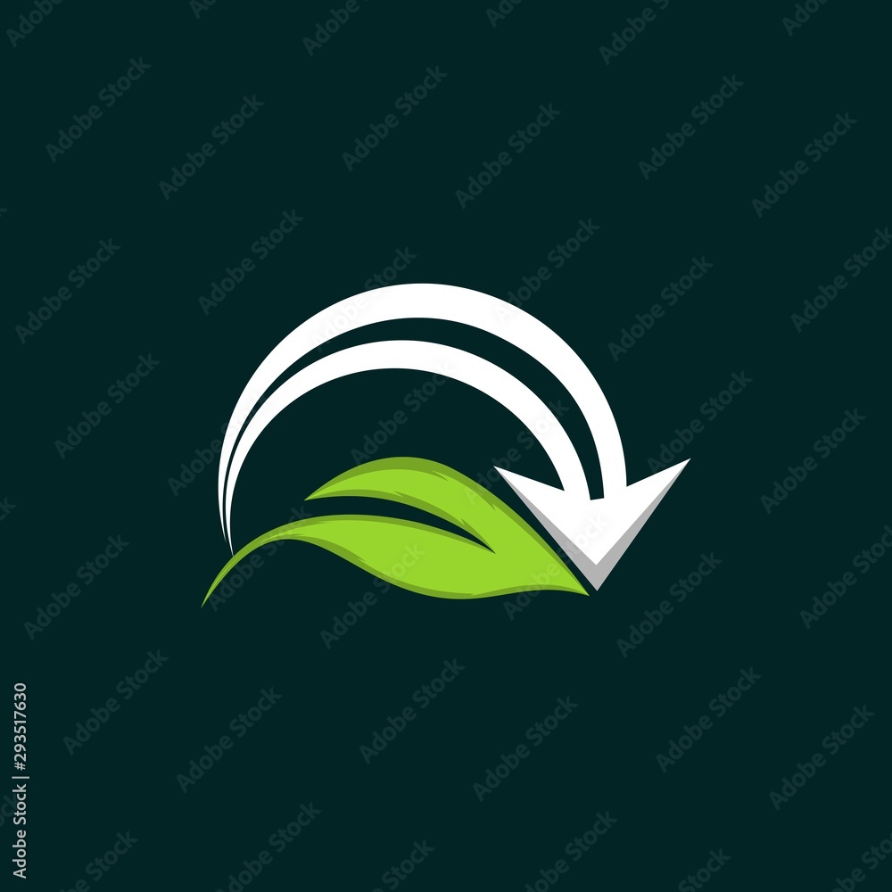 Naklejka premium Leaf Arrow Recycling Creative Icon Logo Design Template Element Vector