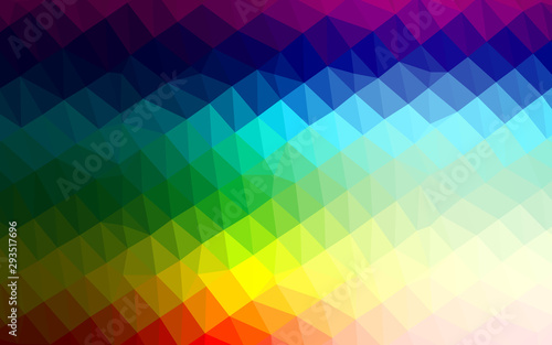 Light Multicolor, Rainbow vector abstract polygonal texture. Triangular geometric sample with gradient.  Polygonal design for your web site.