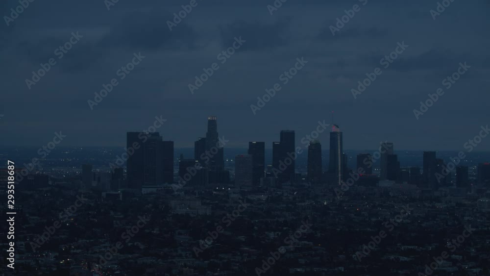 FIXED EST DUSK Establishing shot of Los Angeles Downtown from Griffith observatory. 4K UHD FIXED EST DUSK Establishing shot of Los Angeles Downtown from Griffith observatory. 4K UHD