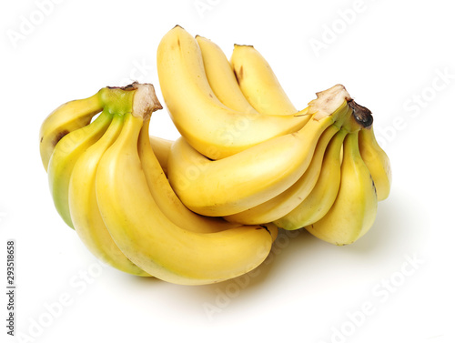 Fresh ripe bananas on white background 