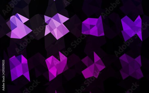 Dark Purple vector abstract polygonal layout. A vague abstract illustration with gradient. Textured pattern for background.