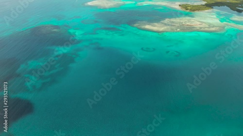 Bucas Grande Island, Philippines. Beautiful lagoons with atolls and islands, view from above. Seascape, nature of the Philippines. photo