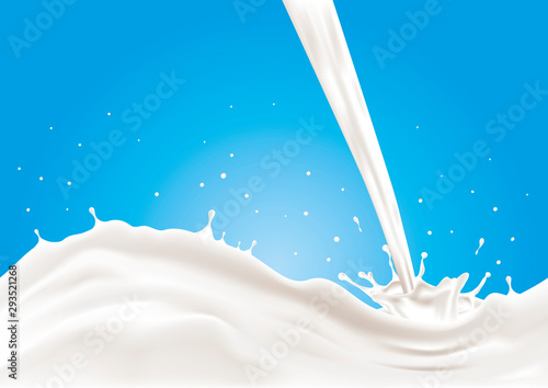 A splash of milk. CMYK Vector illustration. Easy to print. Customizable, Easy to edit and change colors.
